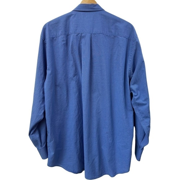 Nautica Blue Check Men's Dress Shirt Button Down, 17, 34/35 - Picture 5 of 6